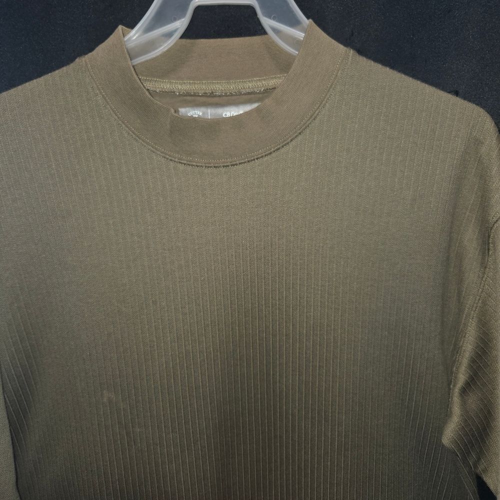 Cutter & Buck M DryTec Performance Mock Neck Pullover Olive Green Golf